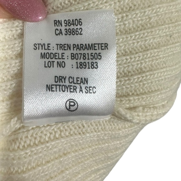 Theory Womens XL Ivory V-Neck Sweater Wool Angora Cashmere Blend Minimalist - Picture 4 of 11